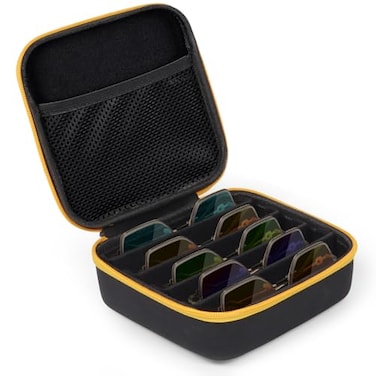 Tangoner Travel Sunglasses Organizer Case with 5 Adjustable Slots Multiple Pairs Eyeglass Portable Eyewear Box for Men Women