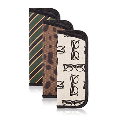 TRIUMPH VISION 3 Pack Reading Glasses Pouch Soft Eyeglasses Bag Neoprene Portable Holder Slim Sunglasses Sleeve Eyewear Case