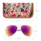 TRIUMPH VISION Eyeglasses Case Small for Reading Glasses Light Neoprene Slim Sunglasses Sleeve Eyewear Pouch Soft 3 Pack Floral Paisley