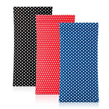 TRIUMPH VISION Squeeze Leather Sunglasses Pouch 3 Pack Spring Storage Glasses Case Eyeglass Holder Sleeve Dot