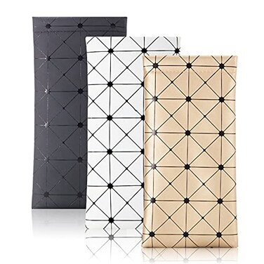 TRIUMPH VISION Squeeze Leather Sunglasses Pouch 3 Pack Spring Storage Glasses Pouch Holder PUGeometry