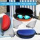 ZONLY 3 Pack Sunglasses Case Portable Travel Zipper Eyeglasses Case Hook With Cleaning Cloth Bredblueorange