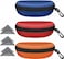 ZONLY 3 Pack Sunglasses Case Portable Travel Zipper Eyeglasses Case Hook With Cleaning Cloth Bredblueorange
