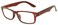 OWL Brown Frame Narrow Rectangular Clear Lens Eyeglasses Retro Style