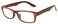 OWL Brown Frame Narrow Rectangular Clear Lens Eyeglasses Retro Style