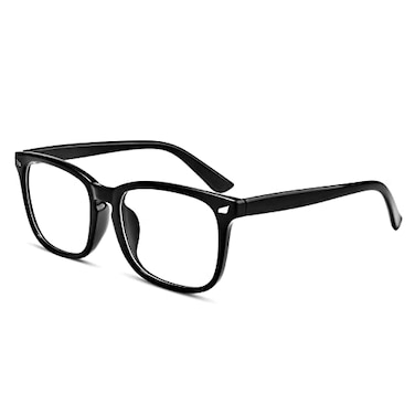 EYLRIM Square Frame Clear Lens Glasses Non Prescription EyeglassesA1 Bright Black