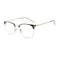 Shiratori Vintage Retro Half Frame Horn Rimmed Optics 43mm Clear Lens Glasses Gold