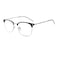 Shiratori Vintage Retro Half Frame Horn Rimmed Optics 43mm Clear Lens Glasses Silver