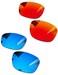 Combine8 2 Pairs Ploarized Replacement Lenses for Oakley Split Shot OO9416 Sunglass Fire Red Ice Blue