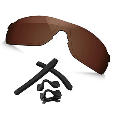 TRUSHELL Polarized Replacement Lenses Rubber Kits for Oakley EV Zero Pitch OO9383 Sunglass Earth Brown Polarized