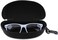 alladaga 3 Pack Zipper Shell Eyeglasses and Sunglasses Case with Plastic Carabiner Hook Black