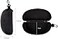 alladaga 3 Pack Zipper Shell Eyeglasses and Sunglasses Case with Plastic Carabiner Hook Black