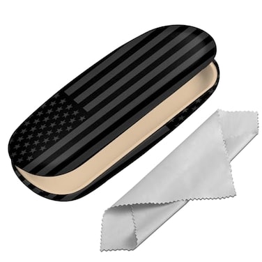 BHAHB Eyeglasses Case Hard Shell Protective Case for Glasses Eyeglass Box with Cleaning Cloth for Boys Men Man Cute AestheticBlack Flag