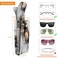 FINTIE Double Glasses Case with Carabiner Hook Portable Vegan Leather Eyeglass Case Antiscratch Sunglasses Pouch Cloudy Marble