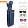 FINTIE Double Glasses Case with Carabiner Hook Portable Vegan Leather Eyeglass Case Antiscratch Sunglasses Pouch Navy