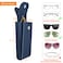 FINTIE Double Glasses Case with Carabiner Hook Portable Vegan Leather Eyeglass Case Antiscratch Sunglasses Pouch Navy