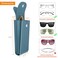 FINTIE Double Glasses Case with Carabiner Hook Portable Vegan Leather Eyeglass Case Antiscratch Sunglasses Pouch Ocean Blue