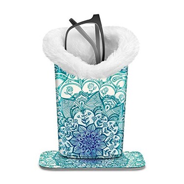 FINTIE Plush Lined Eyeglasses Holder Glasses Stand Case Antiscratch Glasses Storage Organizer for Desk Nightstand Office Emerald Illusions