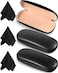 Frienda 3 Pieces Hard Shell Glasses Case Eyeglass Case Protective Sunglass Holder with Cleaning Cloth for Men Women UnisexBlack
