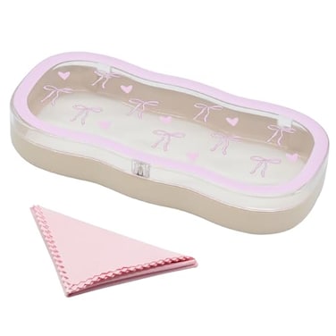 Havique Glasses Case Hard Shell Cute Sunglasses Case Glass Cases for Eyeglasses Women Clear Reading Eye Glass Cases Pink Bow