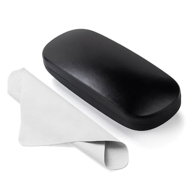 Marvolia Glasses Case Hard Shell Eyeglasses Case PU Leather Protective Case for Sunglasses Eyeglasses with Cleaning Cloth for Men Women Black
