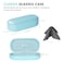 molshine Hard Shell Leather Sunglasses CaseClassic Large Glasses Case for Women MenSunglass Eyeglasses Blue