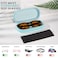 molshine Hard Shell Leather Sunglasses CaseClassic Large Glasses Case for Women MenSunglass Eyeglasses Blue
