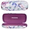 molshine Hard Shell Sunglasses Case Classic Large Glasses Case for Women Men Sunglass Eyeglasses Blue and White Flower