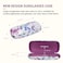 molshine Hard Shell Sunglasses Case Classic Large Glasses Case for Women Men Sunglass Eyeglasses Blue and White Flower