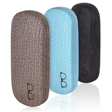 RayLove 3Pack Hard Shell Eyeglasses Case Large Reading Glasses Hard Case