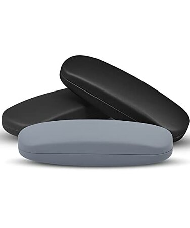 RayLove Unisex Hard Shell Eyeglasses Cases Protective Case For Glasses2Black1Grey