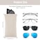 Sightor Sunglass Case 2 Pcs Soft Eyeglass Cases for Women Portable Squeeze Top Leather Glasses Pouch Black Beige