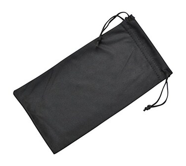 LBI Soft Microfiber Eyeglass Case Cleaning And Storage Pouch With Drawstring Small Black
