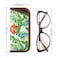 TRIUMPH VISION Small Pouch for Reading Glasses Light Neoprene Slim Sunglasses Sleeve for Eyeglasses Flowers Soft Glasses Case
