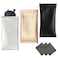 Vemiss 3 Pack PU Leather Eyeglass Pouch Squeeze Top Soft Portable Sunglasses Pouch with 3 Cleaning Cloths for Women Men Silver Copper Black