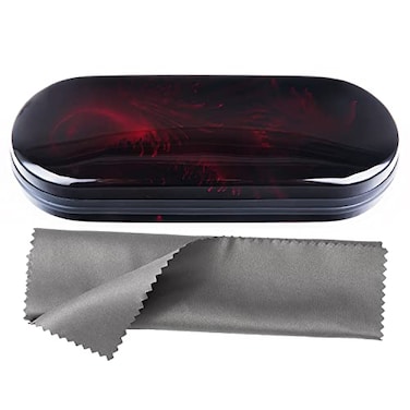 Vemiss Hard Shell Eyeglass Cases Lightweight Portable Glasses Case for Women Men Ared