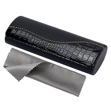 Vemiss Hard Shell Eyeglass Cases Lightweight Portable Glasses Case for Women Men Pblack