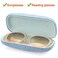 Vemiss Hard Shell Sunglasses Case Large Linen Fabric Protective Glasses Case for Men Women Durable Large Blue