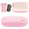 Vemiss Hard Shell Sunglasses Case Large Linen Fabric Protective Glasses Case for Men Women Durable Small Pink