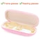 Vemiss Hard Shell Sunglasses Case Large Linen Fabric Protective Glasses Case for Men Women Durable Small Pink