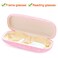 Vemiss Hard Shell Sunglasses Case Large Linen Fabric Protective Glasses Case for Men Women Durable Small Pink