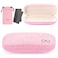 Vemiss Hard Shell Sunglasses Case Large Linen Fabric Protective Glasses Case for Men Women Durable Small Pink