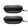 Yamrots 2 Pcs Zipper Hard Sunglasses Cases Portable Travel Eyeglasses Cases with Plastic Hook Black White