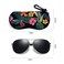 ZAXMEY Sunglasses Soft Case with Carabiner Ultra Light Neoprene Zipper Glasses Case Black Flower
