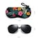 ZAXMEY Sunglasses Soft Case with Carabiner Ultra Light Neoprene Zipper Glasses Case Black Flower