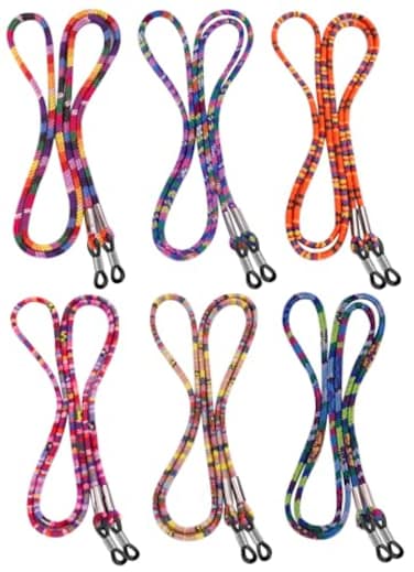 BILIONE 6 Pcs Eyeglass Strap Premium Glasses Holder Chains for Holiday Multicolor Eyewear Retainer for Women Men and Kids Style 3
