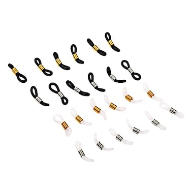 CTZD Eyeglass Chain Ends Adjustable Rubber Ends Connectors Antislip Strap Holder Chain Loops for Eye Glasses 4 Colors 24 Pieces
