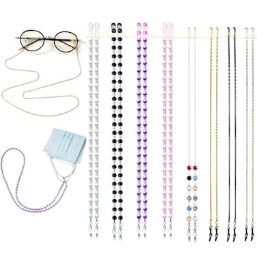 Damanse Beaded Glasses chainEye Glasses Strap Holders around NeckSunglasses Mask Necklace Lanyard 8pcse