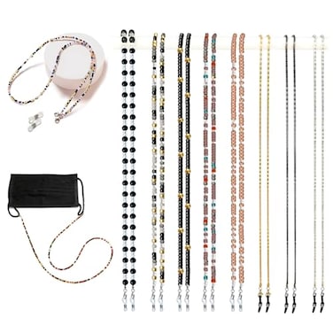 Damanse Eyeglass Chain8 Pcs Eye Glasses Strap Holders around Neck For WomenBeaded Glasses Chain 8pcsh