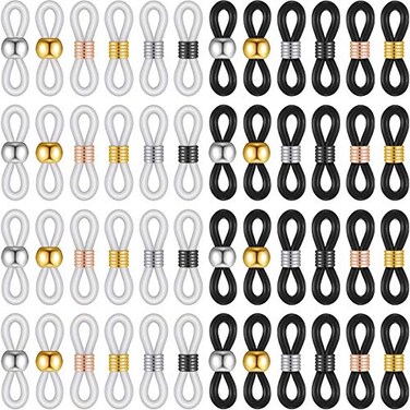Frienda Eyeglass Chain Ends Eyeglass Chain Loop Holder Silicone Eyeglass Connector 50 Pieces